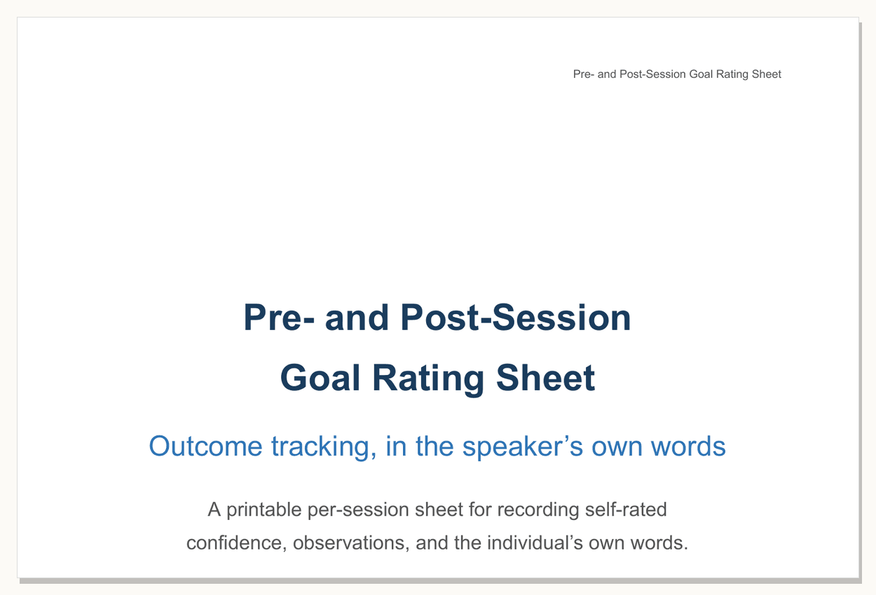 Preview of the Goal Rating Sheet - first page of the printable PDF.