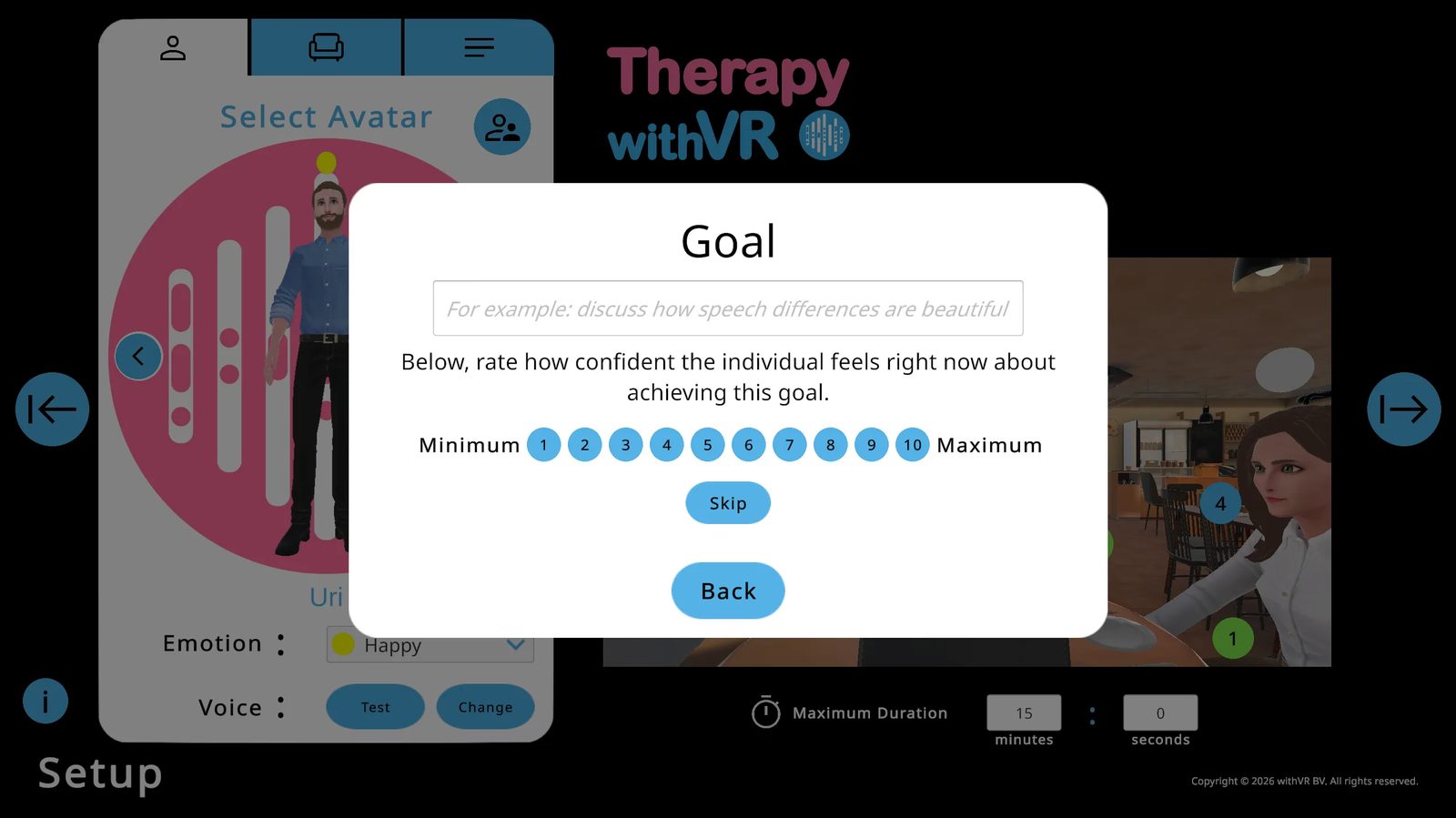 Goal popup - empty text field with placeholder 