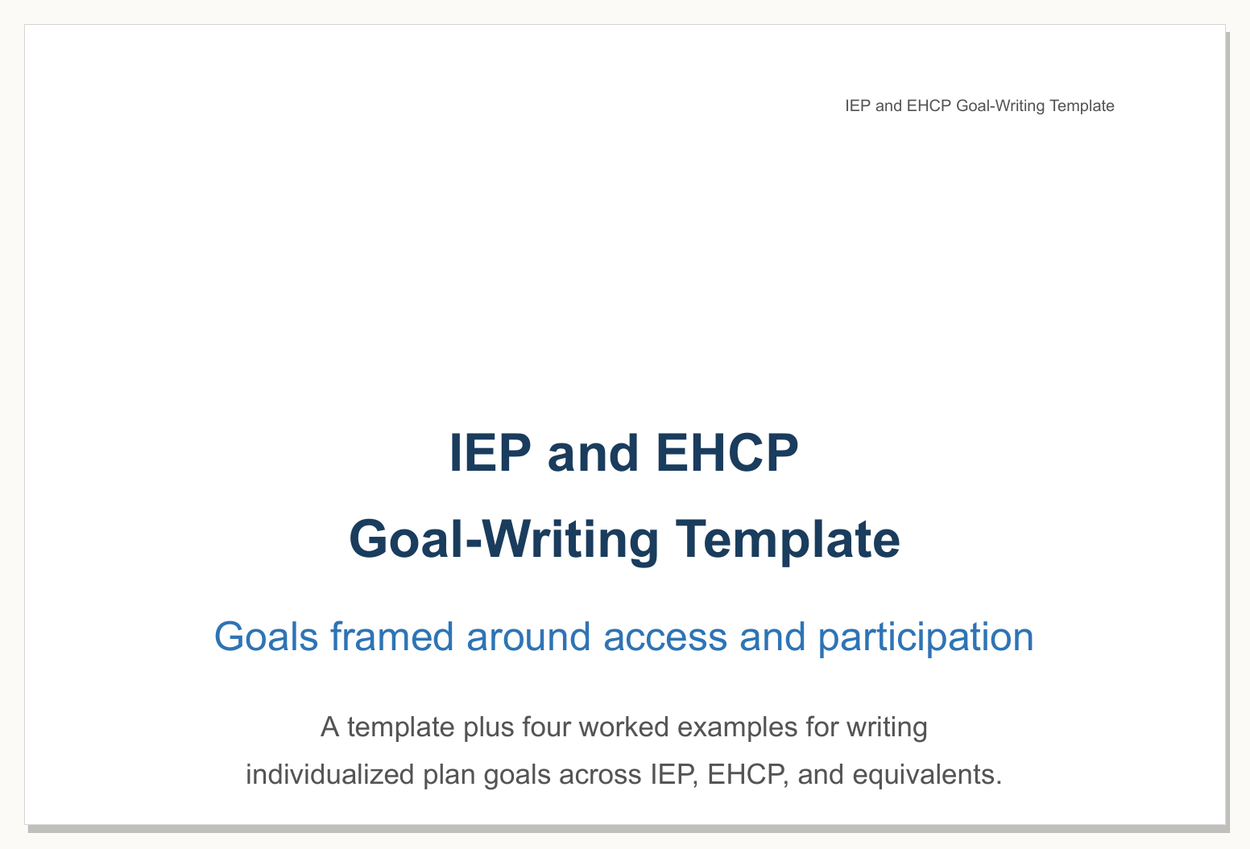 IEP and EHCP Goal-Writing Template | withVR Resources